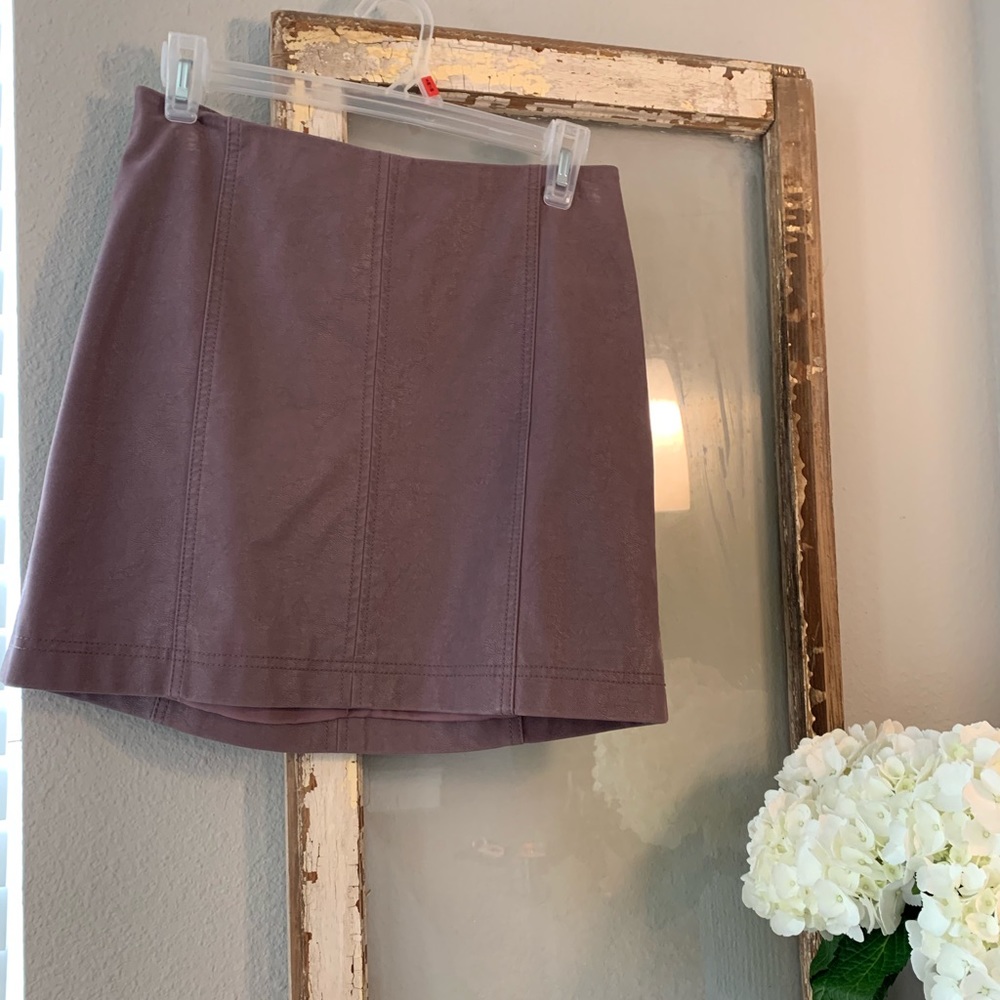 Mauve leather Free People Skirt